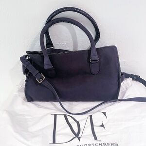 BEAUTIFUL navy blue DVF Diane von Furstenberg SLOUCH bag purse STUDDED handbag